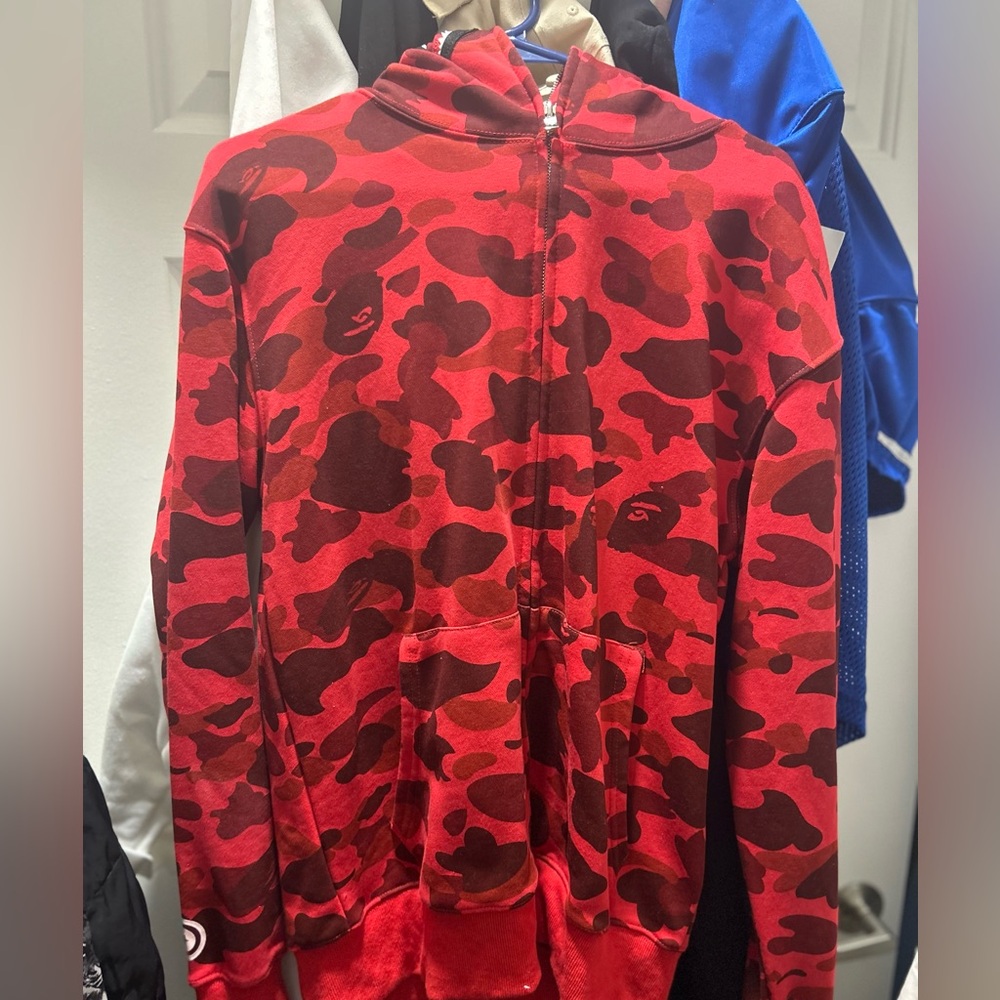Bape Red Camouflage Hoodie